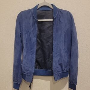 Women's Blue Suede Jacket